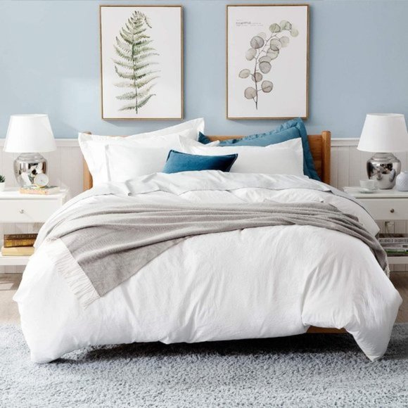 3 pc Queen Size White Bedding Duvet Cover 90x90